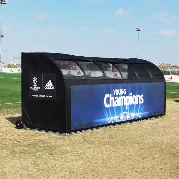 MVP Stadium Sports Team Shelter Bench Cover - Adidas Black Cover| Soccer Innovations Sport Bench Shelter Covers