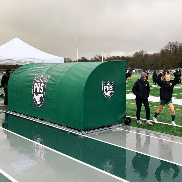 MVP  Stadium Sports Team Shelter Bench Cover - Green | Soccer Innovations Sport Bench Shelter Covers