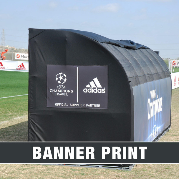 MVP Stadium Sports Team Shelter Bench Cover with Banner Print logos | Soccer Innovations Sport Bench Shelter Covers