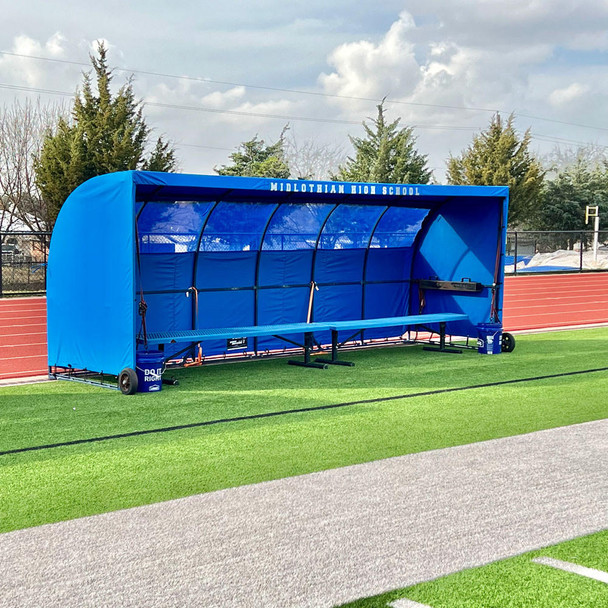 Royal Blue soccer team bench cover - MVP Team Shelter by Soccer Innovations